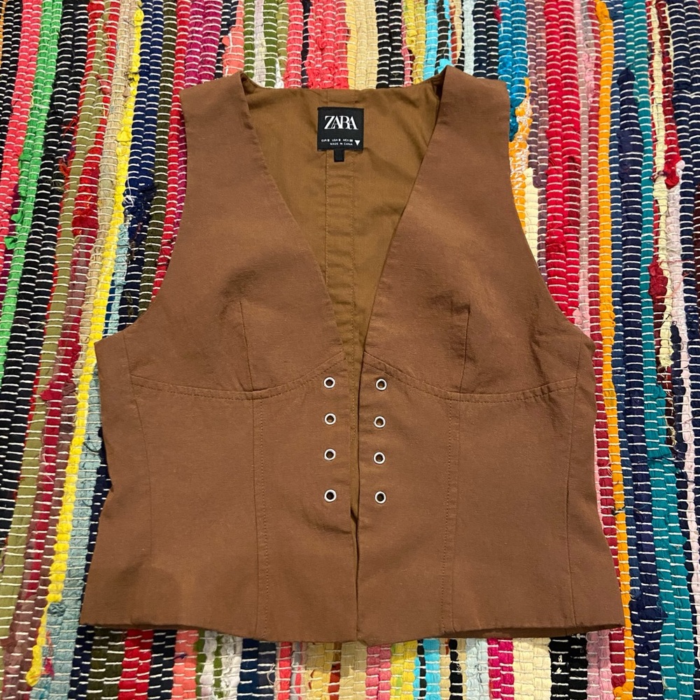 Zara brown vest top